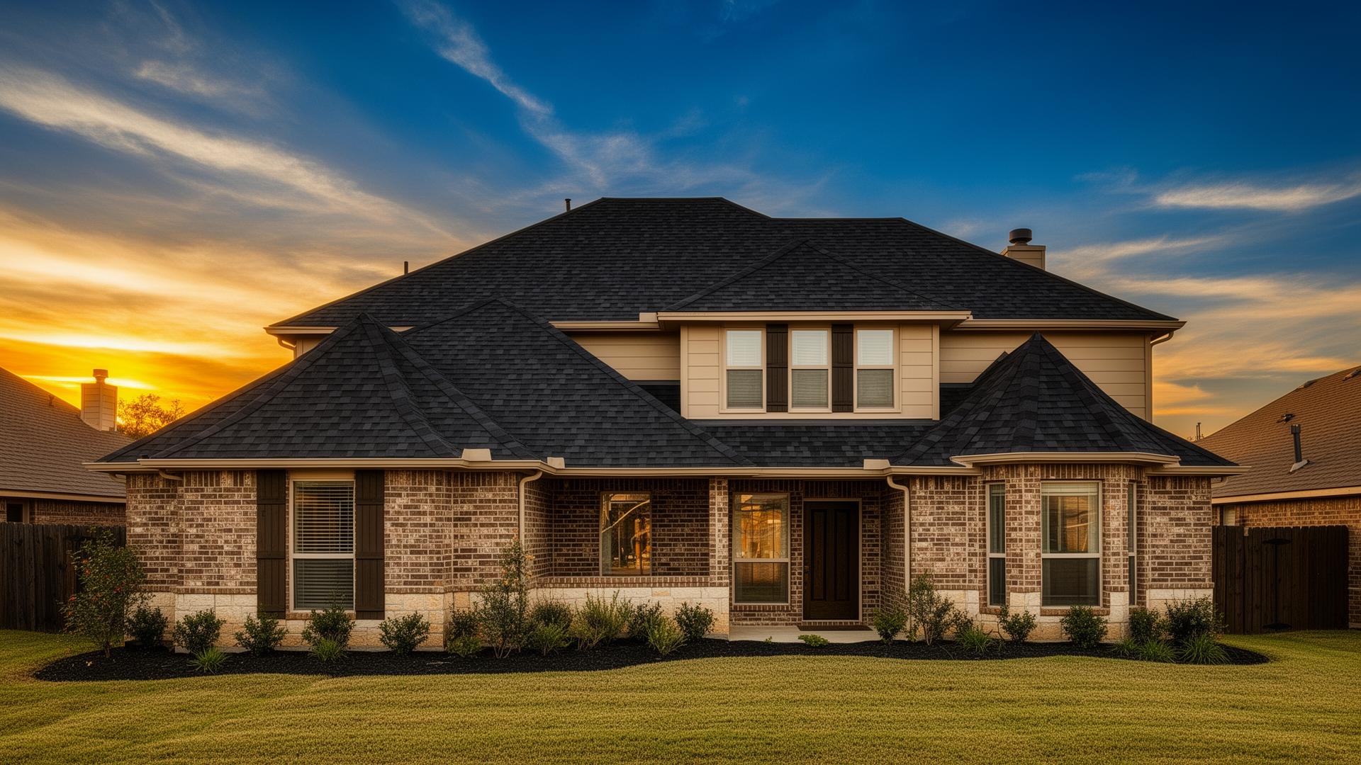 Newly installed residential roof on a Maryland home
